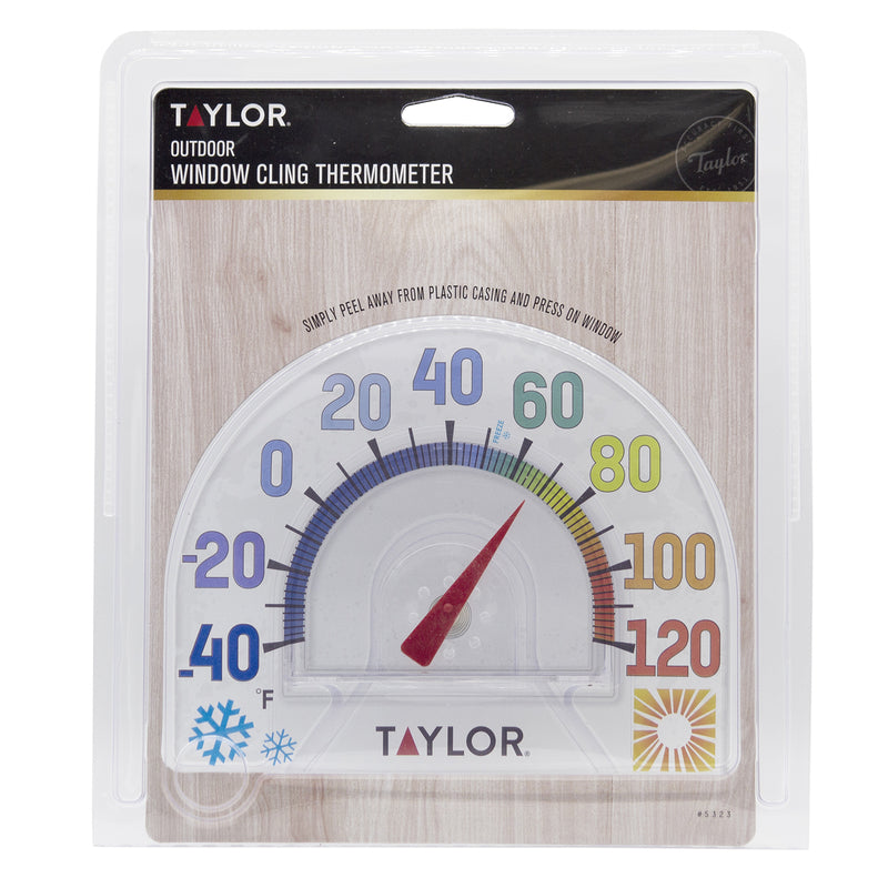 Taylor Window Cling Dial Thermometer Plastic Clear 7 in.