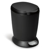 Simplehuman 6 L Black Plastic Mini Round Pedal Wastebasket