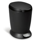 Simplehuman 6 L Black Plastic Mini Round Pedal Wastebasket