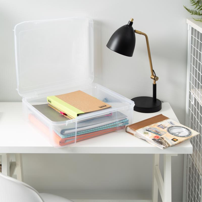 IRIS 24 qt Clear Craft Case 6.13 in. H X 17.2 in. W X 15.29 in. D Stackable