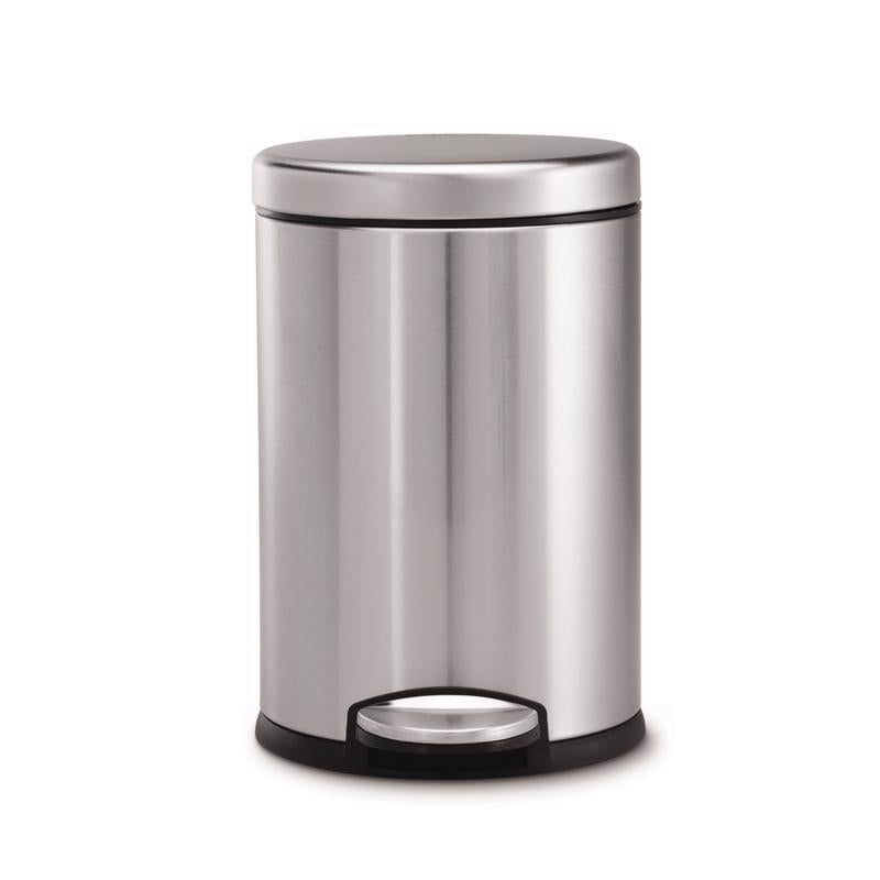 Simplehuman 4.5 L Silver Stainless Steel Mini Round Step Wastebasket
