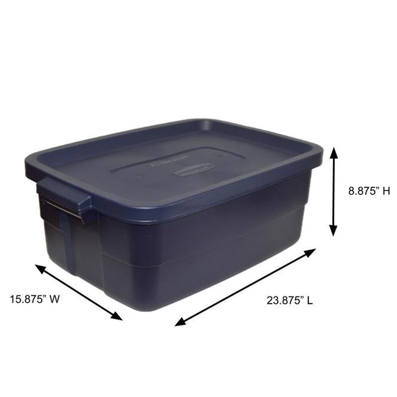 Rubbermaid Roughneck 10 gal Black/Gray Storage Tote 8.9 in. H X 15.9 in. W X 23.9 in. D Stackable
