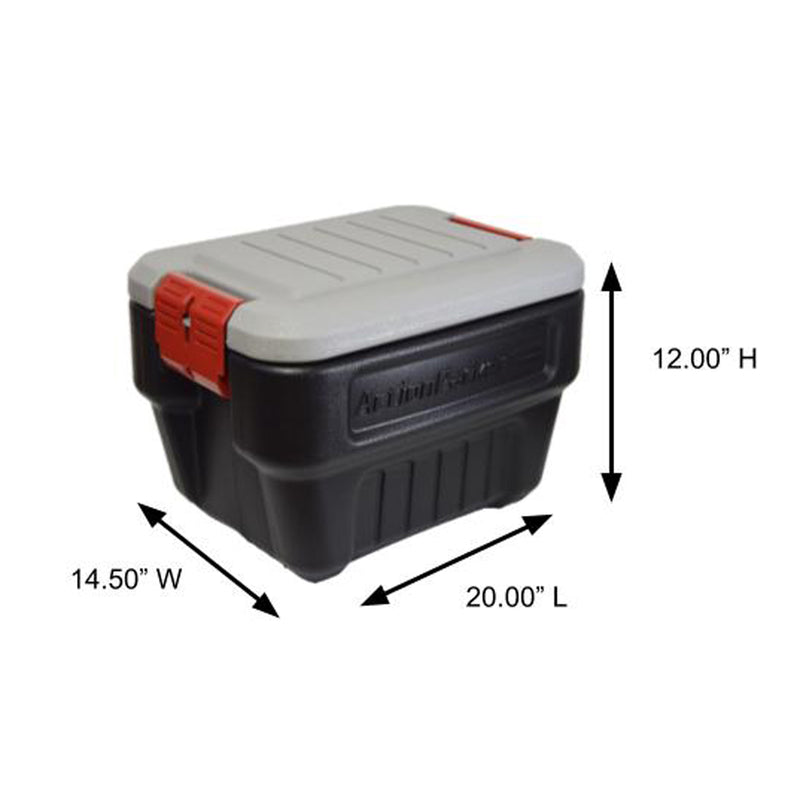 Rubbermaid ActionPacker 8 gal Black Storage Tote 12.1 in. H X 14.1 in. W X 20 in. D Stackable