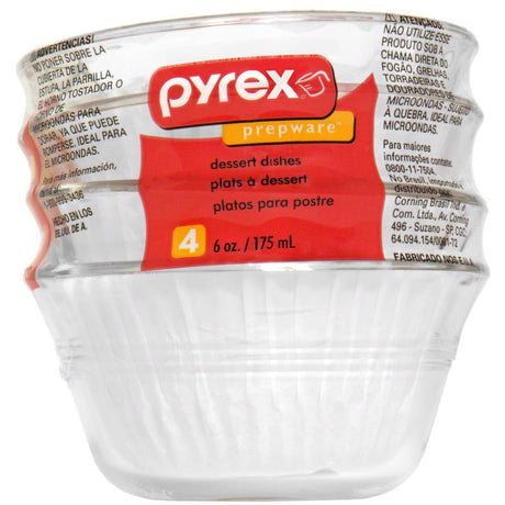 CUP CUSTARD PYREX6OZ PK4