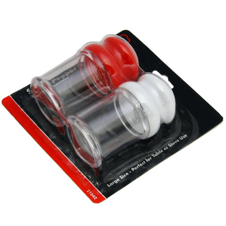Chef Craft Red/White Plastic Salt and Pepper Shaker Set