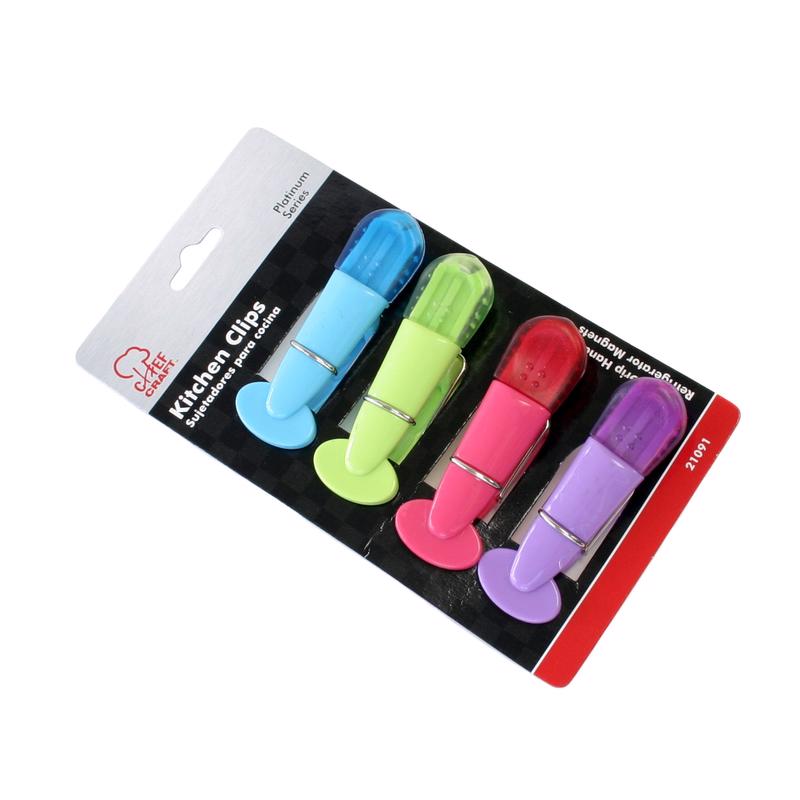 Chef Craft Assorted Colors Plastic Magnetic Clips
