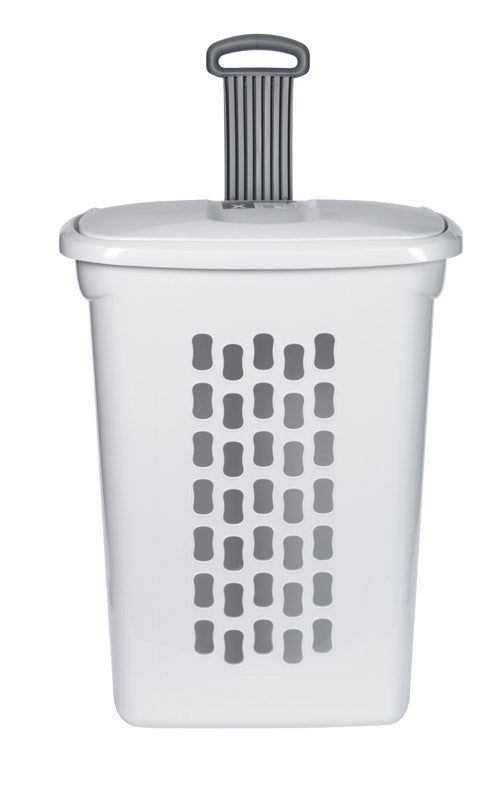 WHEEL LAUNDRY BASKET WHT