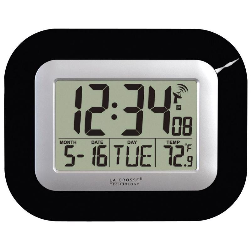 CLOCK ATOMIC WALL BLACK