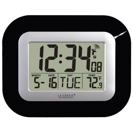 CLOCK ATOMIC WALL BLACK
