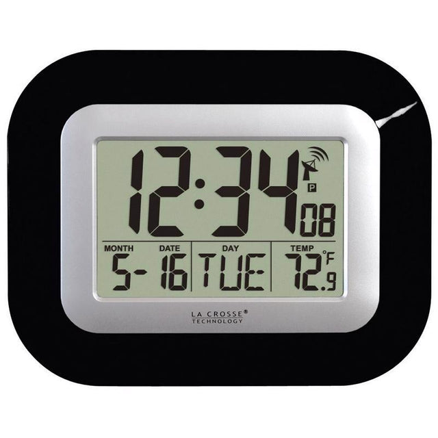 CLOCK ATOMIC WALL BLACK