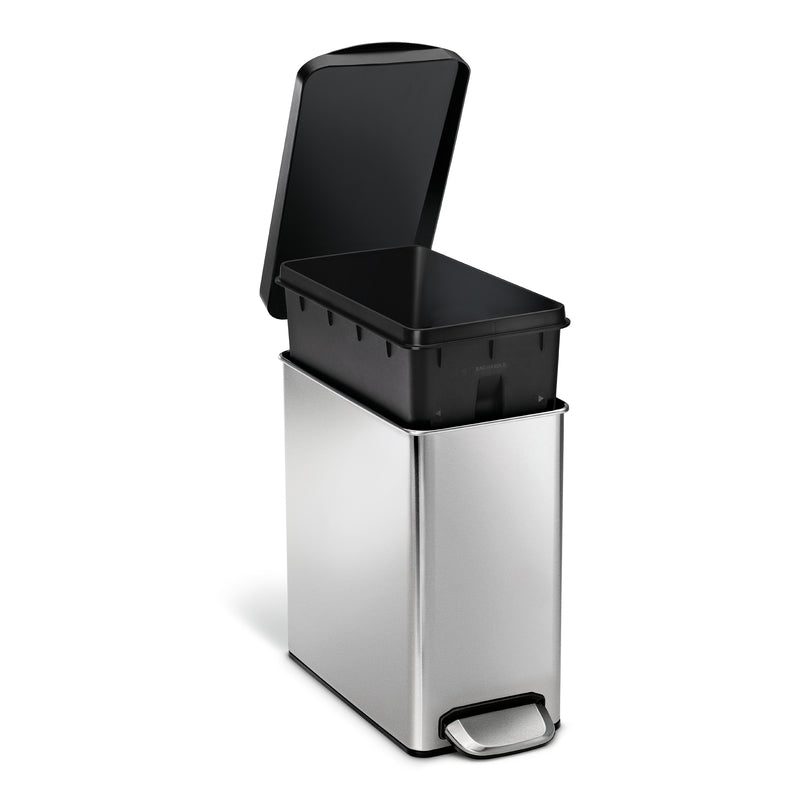 Simplehuman 10 L Silver Plastic/Stainless Steel Step-on Wastebasket