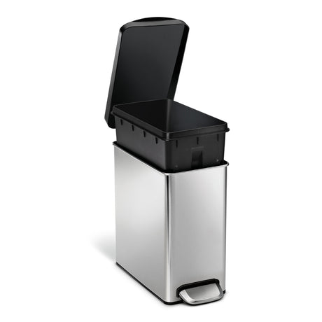 Simplehuman 10 L Silver Plastic/Stainless Steel Step-on Wastebasket