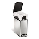 Simplehuman 10 L Silver Plastic/Stainless Steel Step-on Wastebasket