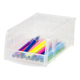 IRIS Clear Storage Bin 3 in. H X 4.5 in. W X 7.5 in. D Stackable