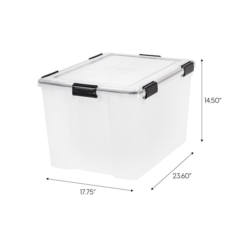 IRIS Weatherpro 46 qt Clear Storage Box 11.75 in. H X 15.75 in. W X 19.7 in. D Stackable