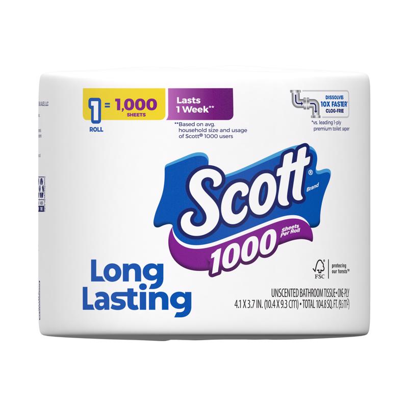 Scott Toilet Paper 1 Rolls 1000 sheet 104.8 sq ft