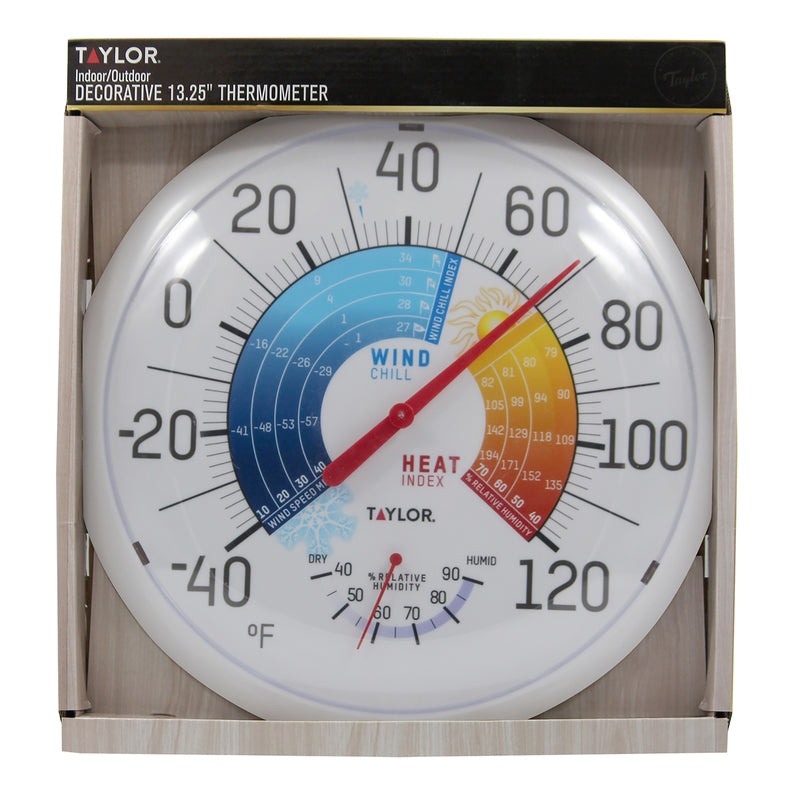 Taylor Wind Chill and Heat Index Dial Thermometer Plastic Multicolored 13.25 in.