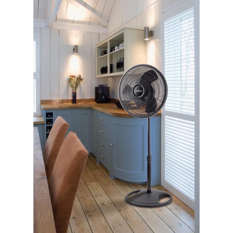 Lasko 47 in. H X 16 in. D 3 speed Oscillating Pedestal Fan