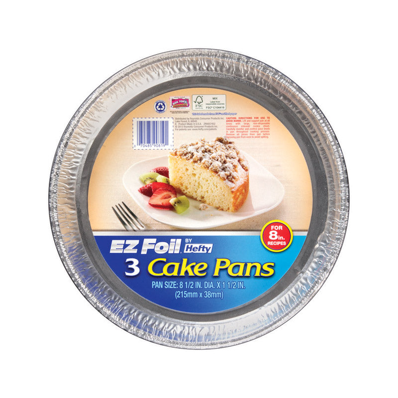 PAN FOIL CAKE RD8-1/2PK3