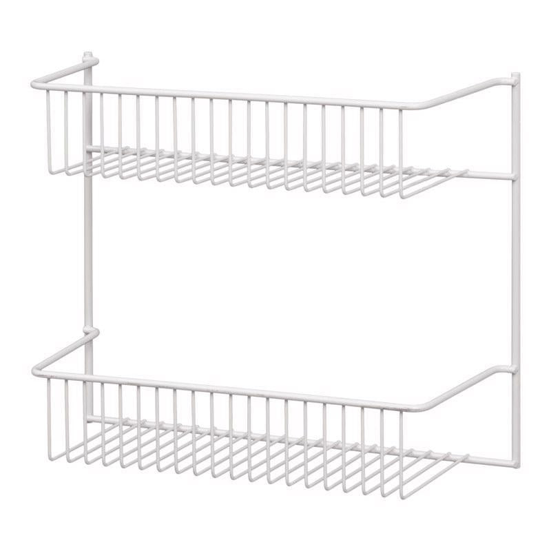 WIRE WALL RACK2-TIER WHT