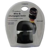 Rabbit Black Rubber/Stainless Steel Wine and Champagne Sealer