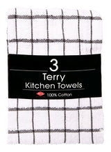 Ritz Black Cotton Check Kitchen Towel 3 pk
