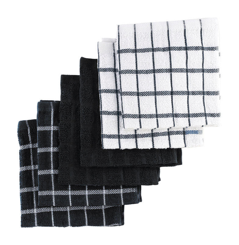 DISH CLOTH BLACK 6PK