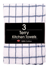 Ritz Federal Blue Cotton Check Kitchen Towel 3 pk
