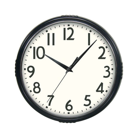BLK WALL CLOCK 9.75"