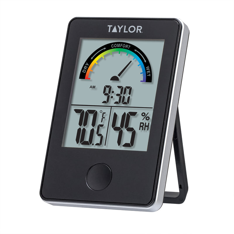 Taylor Comfort Level Hygrometer Digital Thermometer Plastic Black 3.54 in.