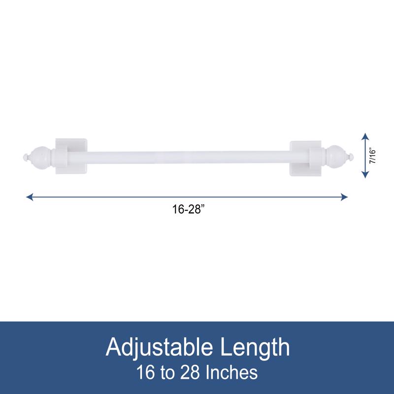 Kenney Enamel White Magnet Cafe Rod 16 in. L X 28 in. L