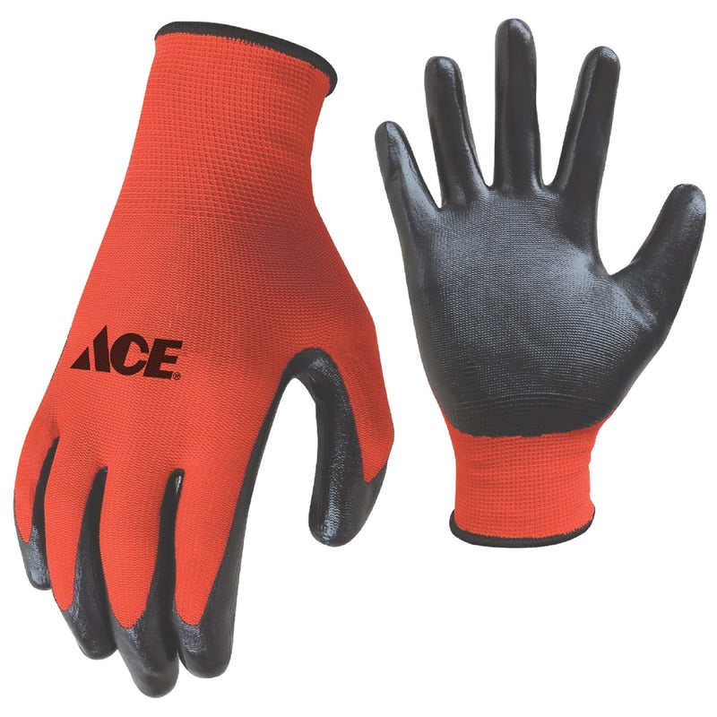 Ace Men's Indoor/Outdoor Coated Work Gloves Red L 1 pair