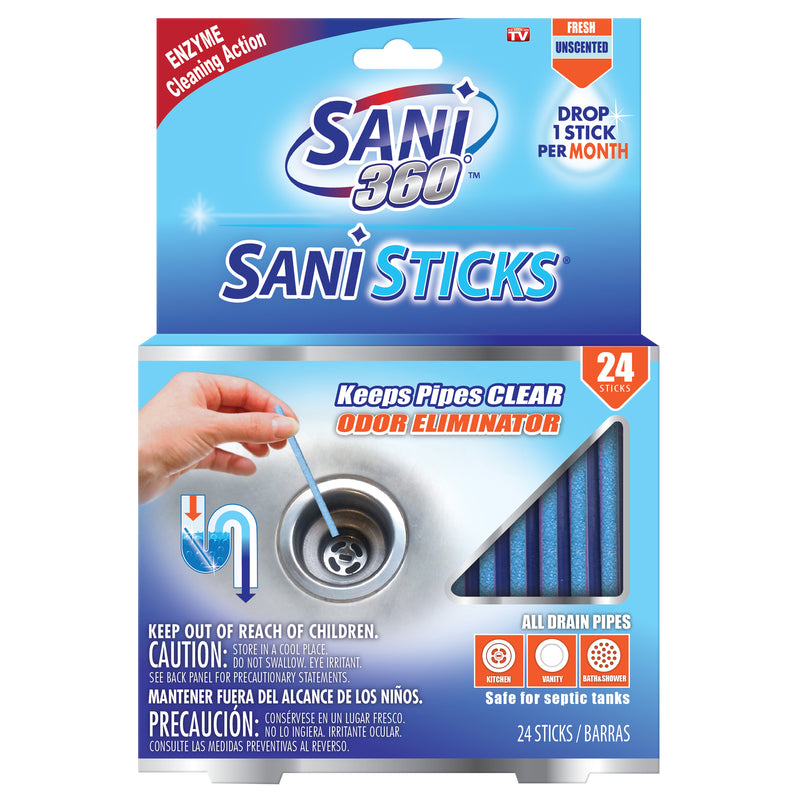 SANI 360 Sani Sticks No Scent Deodorizing Multi-Purpose Cleaner Stick 24 pk