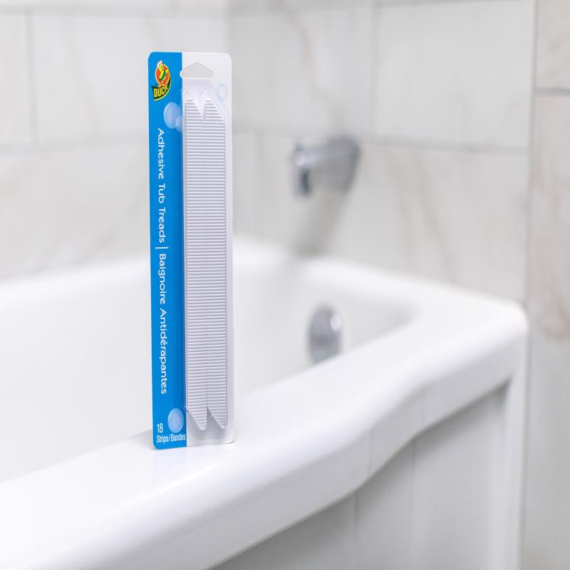 Duck White Shower and Bath Treads Polyurethane 1/32 in. H X 8 3/4 in. L