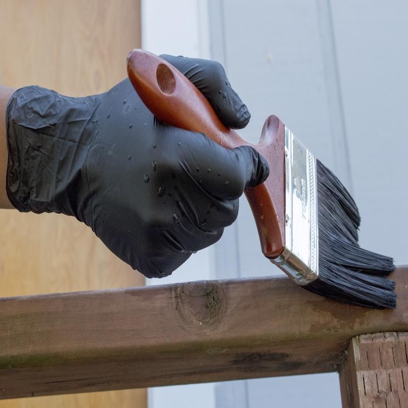 X3 Nitrile Disposable Gloves X-Large Black Powder Free 100 pk