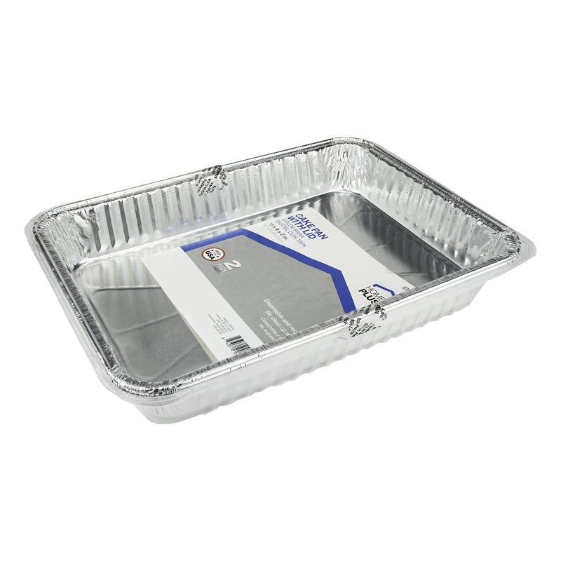 Home Plus Durable Foil 9 in. W X 13 in. L Cake Pan Silver 2 pk
