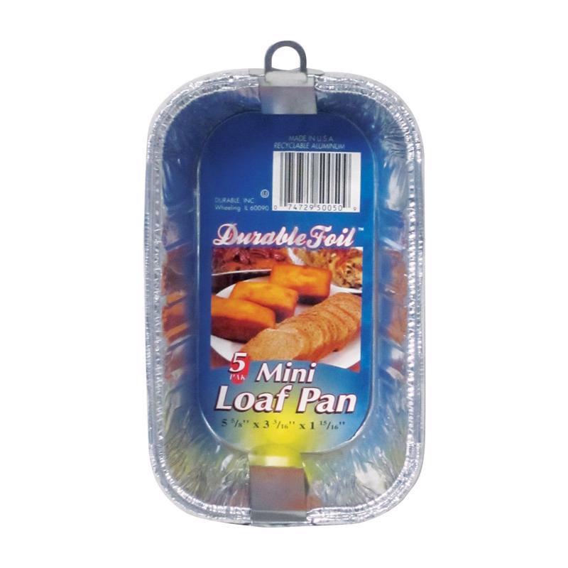 Home Plus Durable Foil 3-3/16 in. W X 5-5/8 in. L Mini Loaf Pan Silver 5 pk