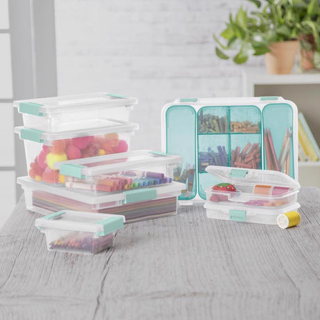 Sterilite 0.7 cu ft Clear Clip Storage Box 2.75 in. H X 6.625 in. W X 11 in. D Stackable