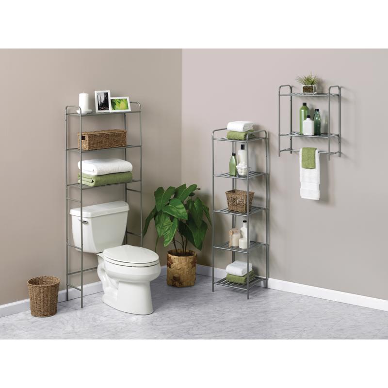 Zenna Home 60.2 in. H X 22.8 in. W X 8-1/2 in. D Silver Metal Spacesaver Shelf