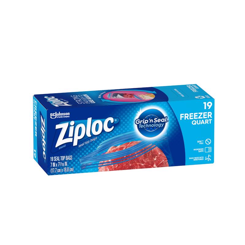 Ziploc 1 qt Clear Freezer Bag 19 pk