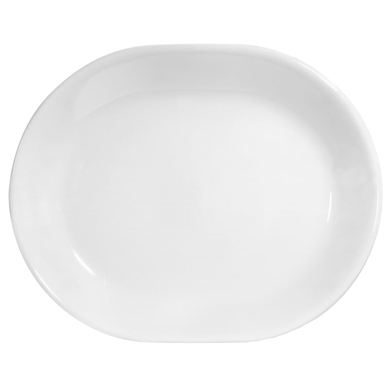 Corelle White Glass Winter Frost White Serving Platter 12-1/2 in. D 3 pk