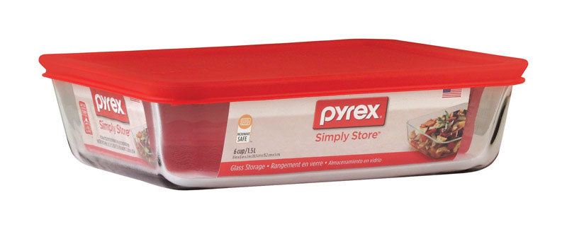 PYREX RCT W/LID RED 6C