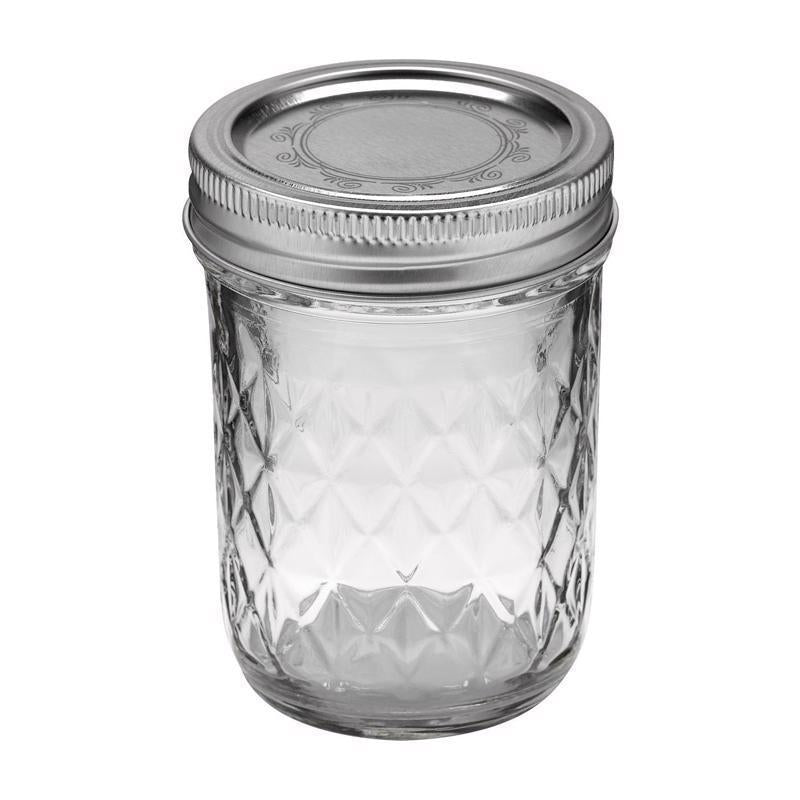 Ball Quilted Crystal Regular Mouth Jelly Jar 8 oz 12 pk