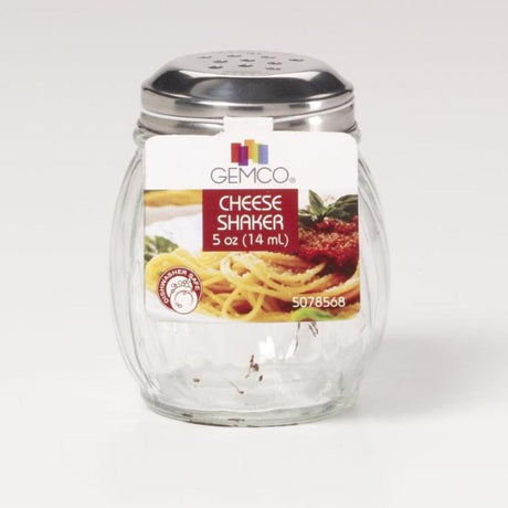 Gemco Clear/Silver Glass/Stainless Steel Cheese Shaker 5 oz