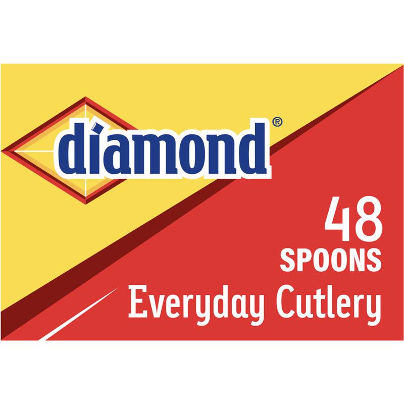 Diamond White Plastic Heavy Duty Spoons 48 pk