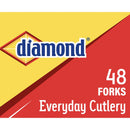 Diamond White Plastic Heavy Duty Forks 48 pk