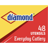 Diamond White Plastic Luncheon Size Heavy Duty Cutlery 48 pk