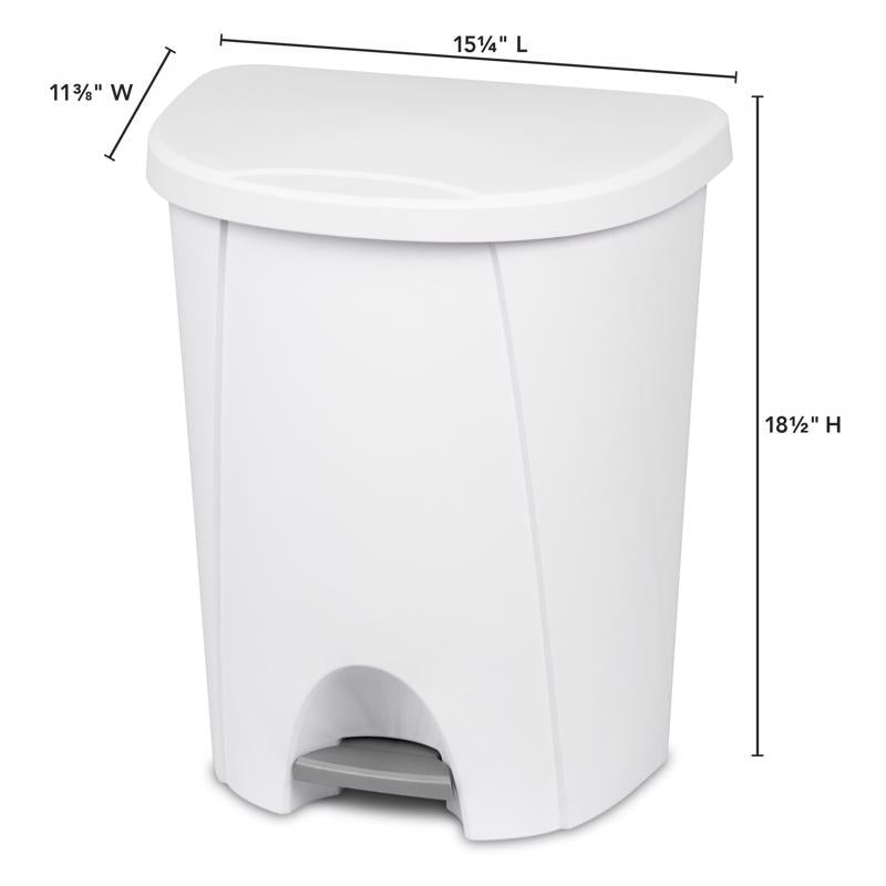 Sterilite 6.6 gal White Polypropylene Step-On Locking Automatic Touchless Wastebasket