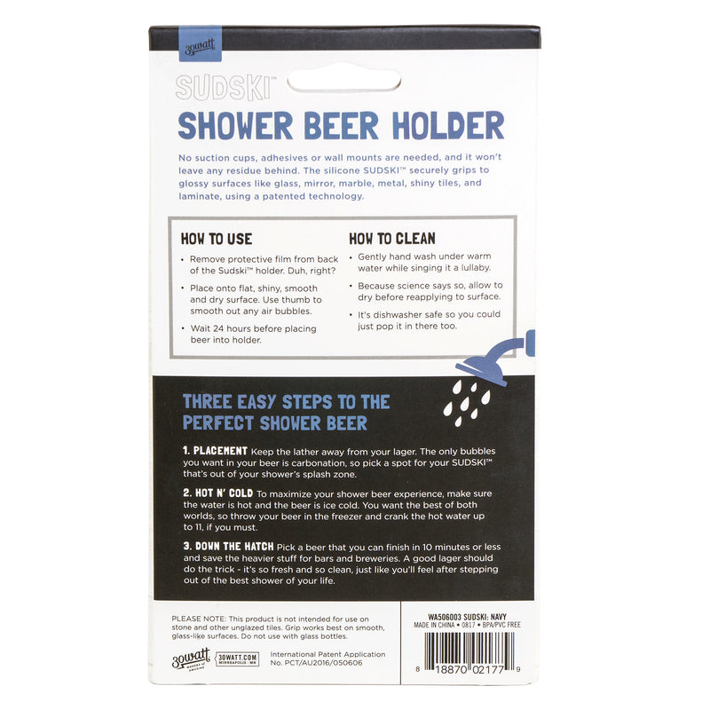 30 Watt SUDSKI Beer Can Holder Shower Caddy Silicone 1 pk