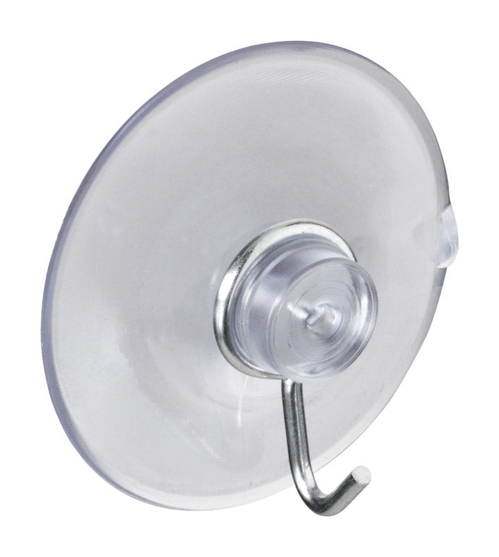 National Hardware 1-3/4 in. L Clear Metal/Plastic Medium Suction Hook 2 lb. cap. 1 pk